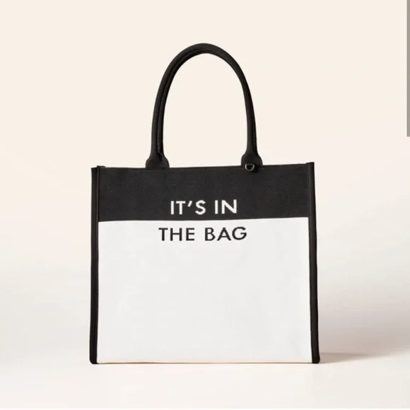 Black and White Tote Bag - Picture 3 of 4